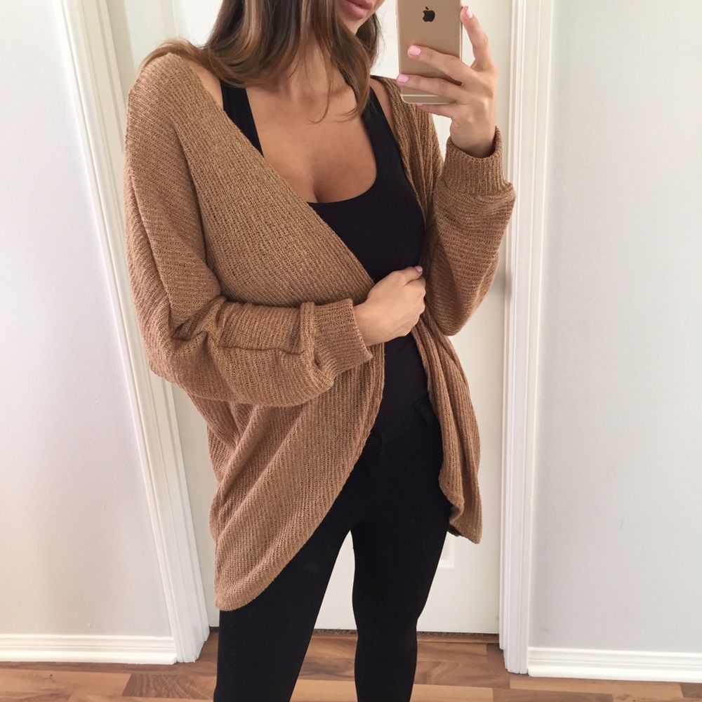 ✨ Camel Rounded Cardigan